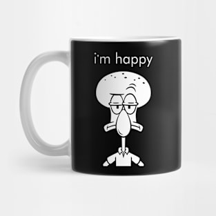 im happy face squid white line Mug